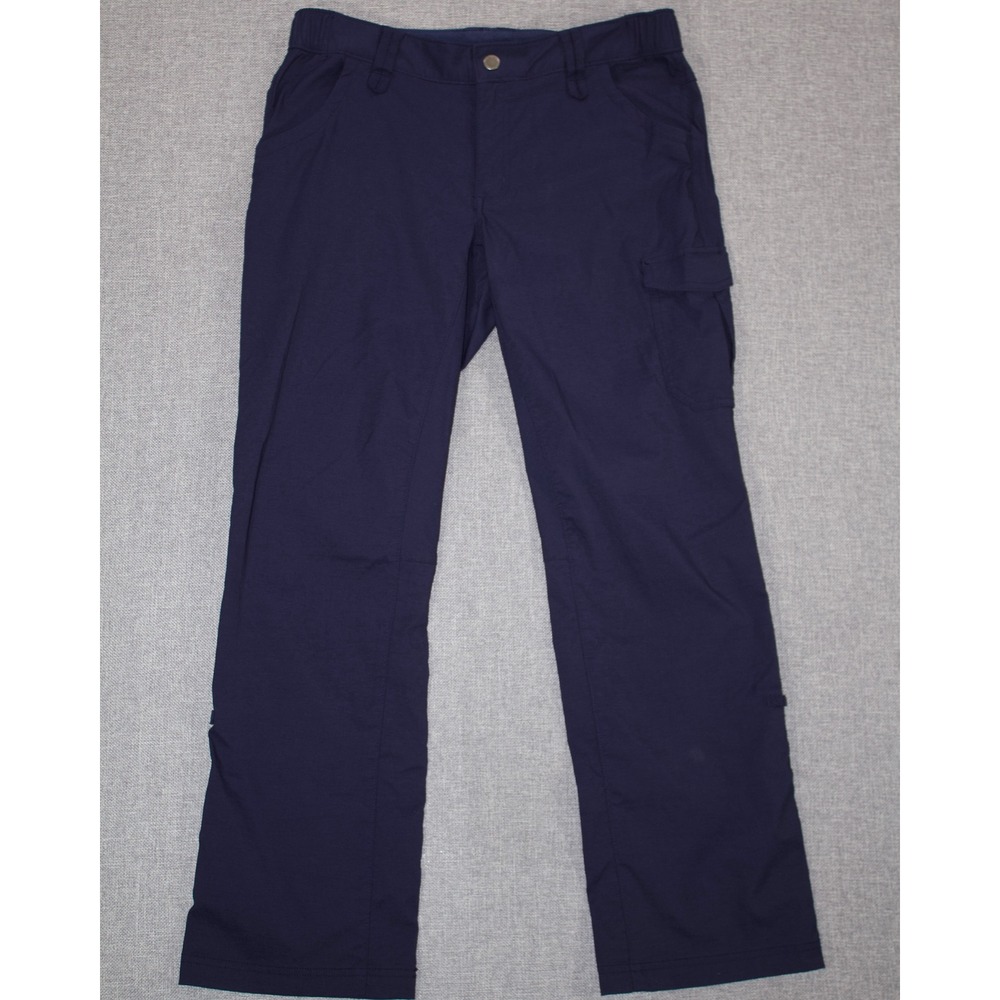 Duluth Trading Cargo Pants Women 10 Navy Blue Nylon Spandex Utility Hiking